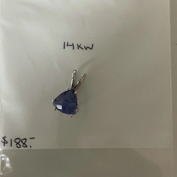 New 14k White Gold Tanzanite Pendant $188